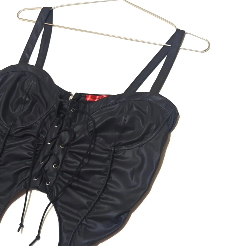 Roma Concept | Cropped Bustier | Lingerie Top | Y2K | Edgy | Goth | Grommet Top